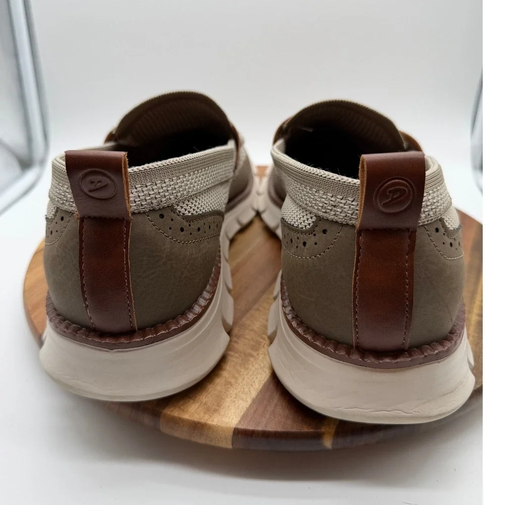 Leisure Men's EU 47 / US 13 1/2 Knit Penny Loafers Tan‎ Brown Slip On Shoes 0525
